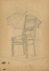 Рисунок «Натюрморт со стулом и зонтиком»