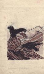 Ворон, баран и собака. Иллюстрация к книжке М. Пришвина "Лисичкин хлеб"