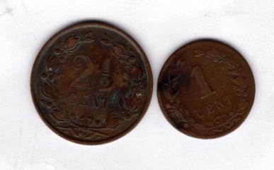 Подборка монет 1 и 2,5 цента