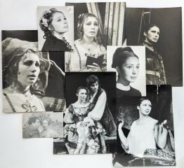 Восемь фотографий с актрисой Татьяной Васильевой в ролях в театре Сатиры.