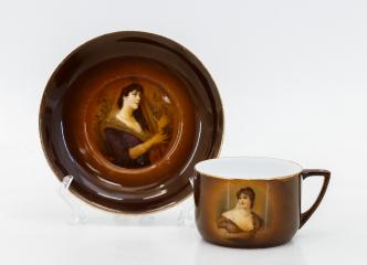 Чайная пара  с изображением дам