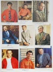 Сет из девяти фотооткрыток с портретами летчиков-космонавтов, с автографами.