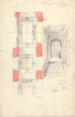 Эскиз отделки лестницы в доме В.В. Энгельгардта (Невский пр., дом 30)