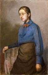 Портрет девушки в синей блузке