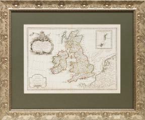 Карта «Британских островов, известных как Королевство Англии, Шотландии и Ирландии, разделенных на графства, нарисованная Le Sieur Janvier, географом в Париже».