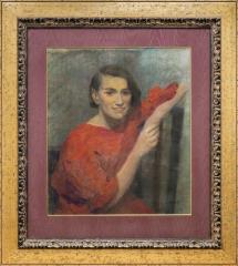 Портрет женщины в красном платье