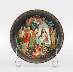 Тарелка сувенирная «Сказка о золотом петушке» из серии «Русские сказки».