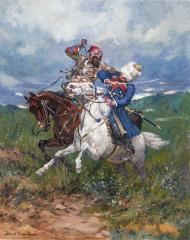 Копия с картины Рубо «Два сражающихся всадника»