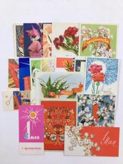 Сет из 44 открыток, посвященных поздравлениям с майскими праздниками