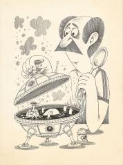 Карикатура "Летающая тарелка"