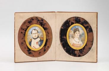 Парные портреты Наполеона и Жозефины в складной рамке
