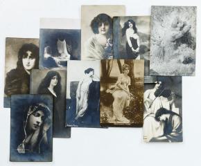 Сет из 10 открыток с женскими типами и воспроизведениями картин (1)