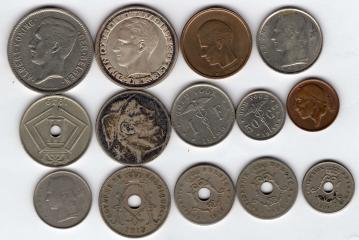 Подборка монет Бельгия 14 шт.