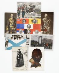 Сет из восьми открыток на тему Первой мировой войны, с портретами Николая II.
