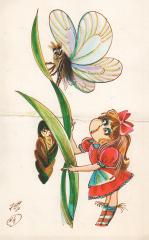 Иллюстрация "Девочка и бабочка"