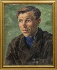 Мужской портрет на зеленом фоне