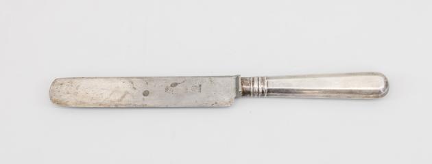 Нож лаконичного дизайна с серебряной ручкой