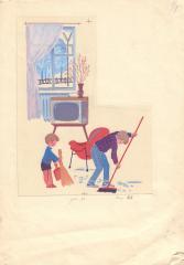 Иллюстрация для сборника стихов для дошкольников Ладонщикова Г.А. "Дождик, лей веселей!"