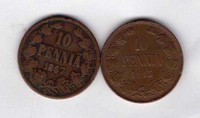 Подборка монет 10 пенни