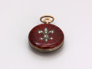 Дамские корсетные часы "Флер де Лис" с эмалью гильоше