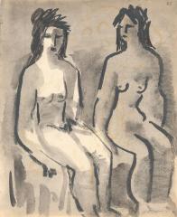 Две женские сидящие фигуры