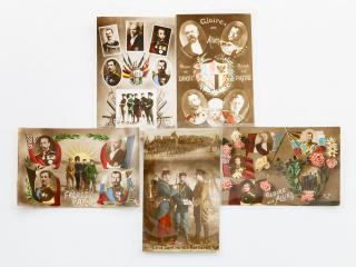 Сет из шести открыток на патриотическую тему периода Первой мировой войны.