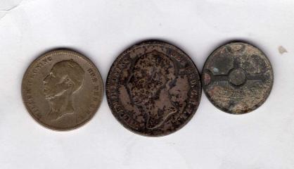 Подборка монет Голландии разных времен 3 шт. Крайняя справа- оккупация фашистской Германией. Редка!