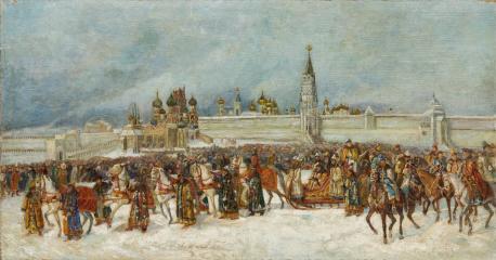 Копия с картины Н.Сверчкова "Выезд Ивана Грозного из Кремля на богомолье"