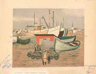 Автолитография "Исландия. Рыболовные боты"