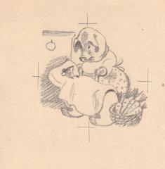 Две иллюстрации к  «Сказка о глупом мышонке» С.Я.Маршака.