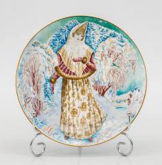 Тарелка коллекционная «Снегурочка» из серии «Русский костюм. Времена года»