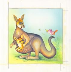 Иллюстрация "Кенгуру и кенгуренок"