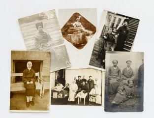 Сет из шести фотографий периода Первой мировой войны с солдатами.