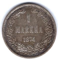 1 марка Финляндия 1874