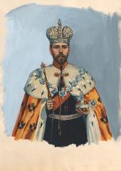 Иллюстрация "Николай II держит скипетр и державу"