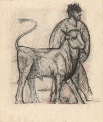 Рисунок "Мужчина с быком"