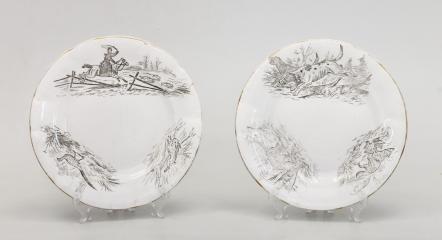 Две тарелки с охотничьим сюжетами
