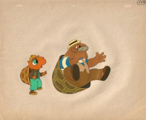 Черепашонок с дедушкой. Фаза из мультфильма "Коротышка-зеленые штанишки"