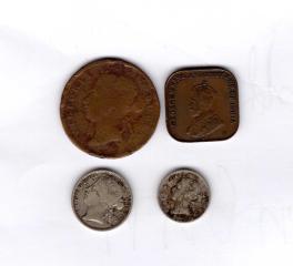 Подборка 4 монет Стрейтс Сеттлементс. Монеты 5 и 10 центов весьма редкие.
