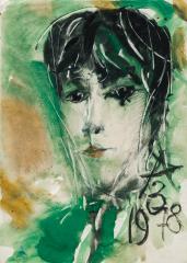 Портрет девушки в зеленых тонах