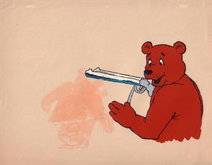 Медведь с ружьем. Фаза из неизвестного мультфильма.