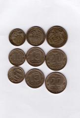 Подборка монет  10,15,20 копеек 9 шт.