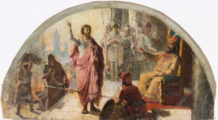 Эскиз росписи "Иоанн креститель и Царь Ирод"
