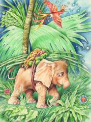 Иллюстрация к книге Р. Киплинга «Слоненок»
