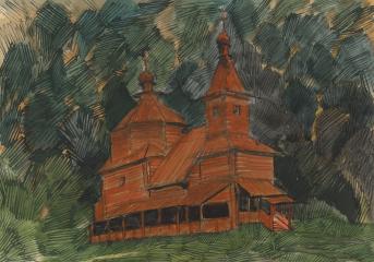 Красная деревянная церковь