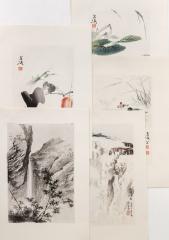Шесть цветных литографий разных китайских художников в издательском конверте.
