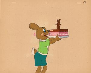 Заяц с тортом. Фаза из мультфильма "Ну, погоди!"