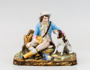 Скульптура «Юный охотник с собакой на привале»