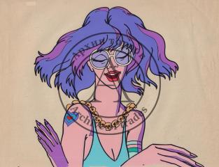 Девушка с фиолетовыми волосами. Фаза из кинофильма "Маяковский смеется"