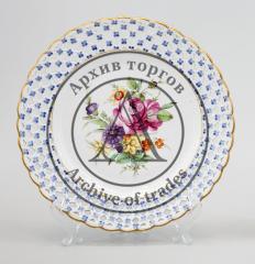 Тарелка с ажурным бортом и изображением букета цветов (1)